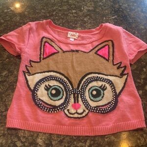 Cat with glasses girls sweater